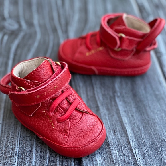 Baby Sneakers Genuine Leather Red Buscemi 100MM - Picture 9 of 9